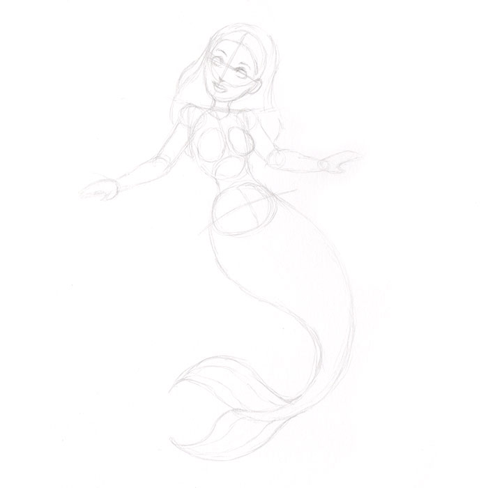 easy pencil drawings of mermaids