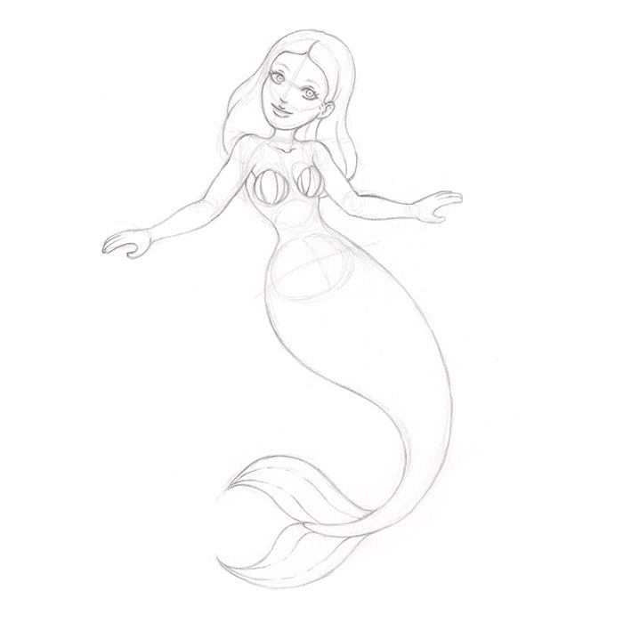 how to draw a realistic mermaid
