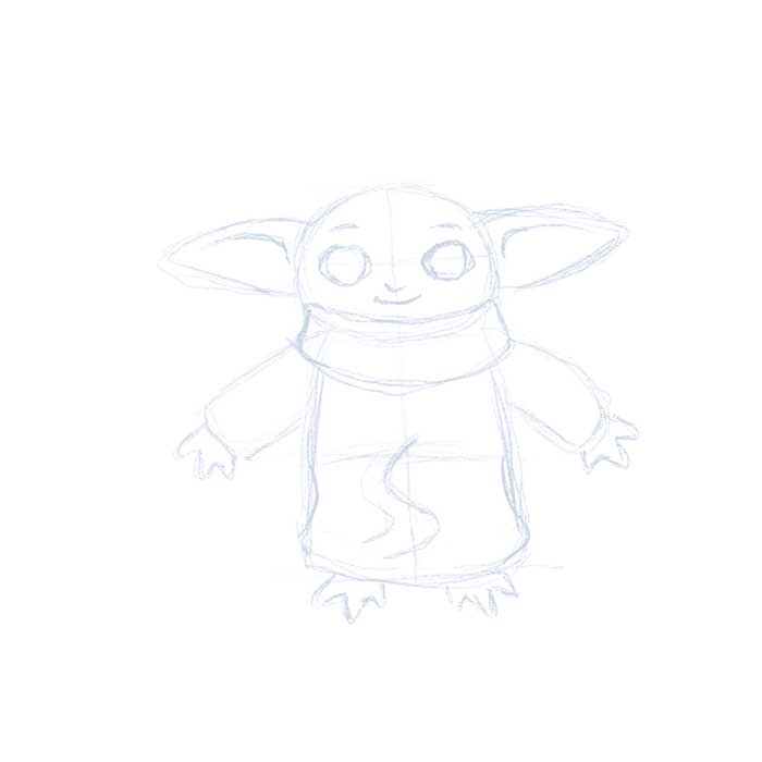 How To Draw Baby Yoda In 10 Steps Dream Pigment