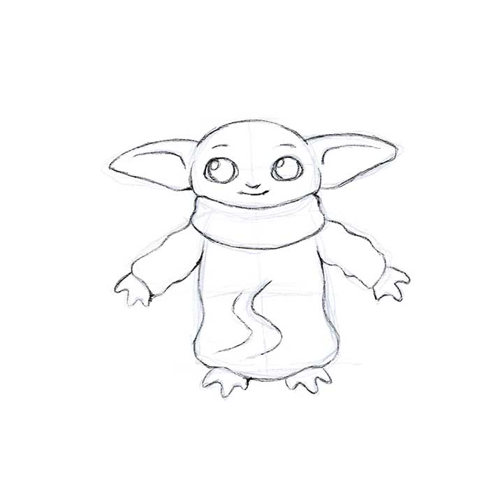 How To Draw Baby Yoda In 10 Steps Dream Pigment