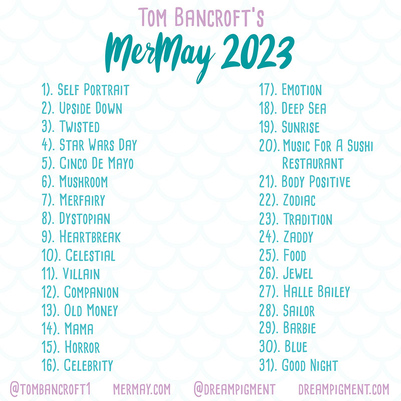 Read more about the article MerMay 2023 Art Challenge Prompt List