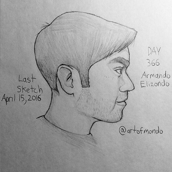 Left Handed Drawing Day 366 Armando